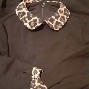 Gorgeous TALBOTS Black Leopard Animal Print Dress Petite 2P XS Small!!!